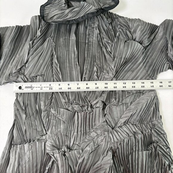 Ray Harris London Crinkle Twist Dress Size OS One Size Artsy Mock Neck - Picture 9 of 11